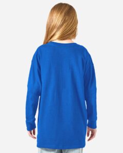 Champion CH1751 Youth Long Sleeve T-Shirt – Royal Blue (on model back)