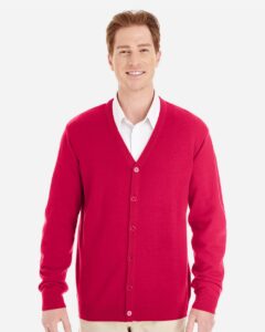 Harriton M425 Men’s Pilbloc™ V-Neck Button Cardigan Sweater
