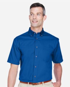 Harriton M500S Men’s Easy Blend™ Twill Dress Shirt with Stain-Release