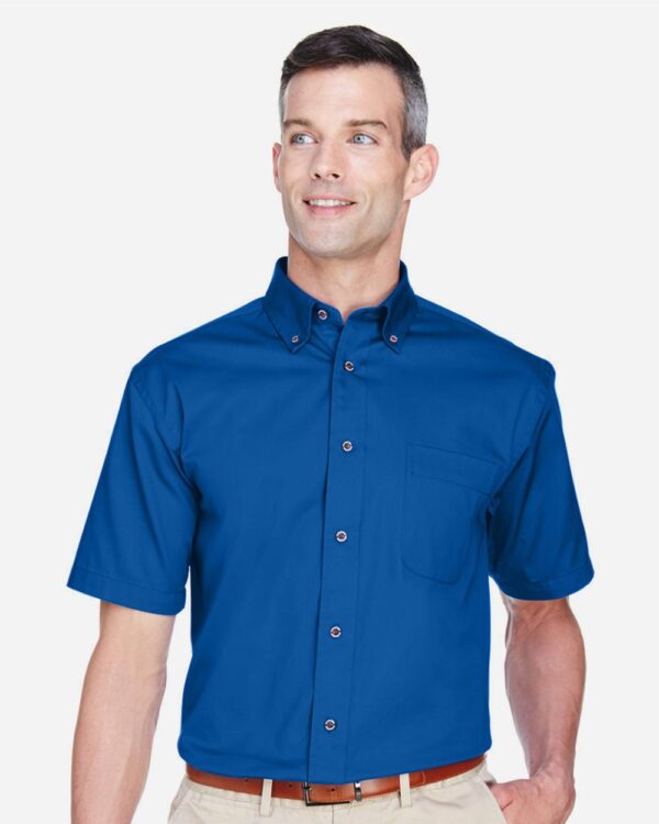 Harriton Men’s Easy Blend™ Twill Dress Shirt with Stain-Release