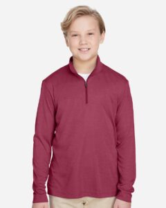 Team 365 TT31HY Youth Zone Sonic Heather Performance Quarter-Zip Pullover