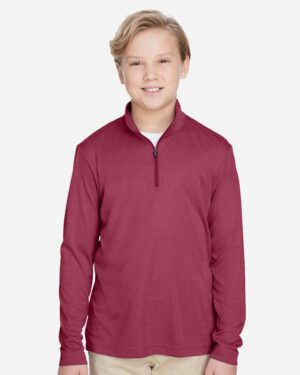 Team 365 TT31HY Youth Zone Sonic Heather Performance Quarter-Zip Pullover