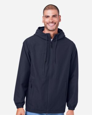 Harriton M73 Unisex Flex Twill Hooded Jacket