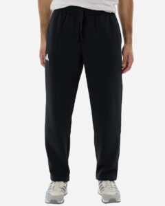 Adidas AT215 Men’s Fleece Sweatpants – Black/ White (on model)