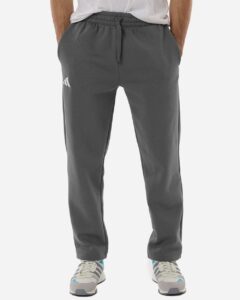 Adidas AT215 Men’s Fleece Sweatpants – Team Grey Four/ White (on model)