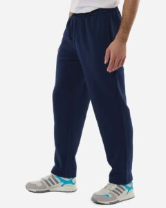 Adidas AT215 Men’s Fleece Sweatpants – Team Navy Blue/ White (on model side)