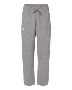 Adidas AT216 Women’s Fleece Sweatpants – Medium Grey Heather/ White