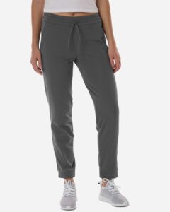 Adidas AT219 Women’s Game & Go Fleece Sweatpants – Team Grey Four (on model)