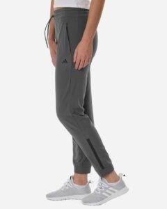 Adidas AT219 Women’s Game & Go Fleece Sweatpants – Team Grey Four (on model side)