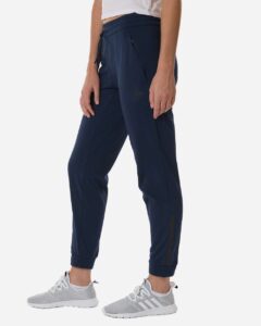 Adidas AT219 Women’s Game & Go Fleece Sweatpants – Team Navy Blue (on model side)