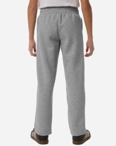 Adidas AT217 Youth Fleece Sweatpants – Medium Grey Heather/ White (on model back)