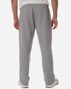 Adidas AT215 Men’s Fleece Sweatpants – Medium Grey Heather/ White (on model back)