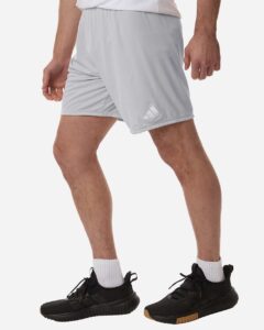 Adidas AT315 Men’s Entrada 26 Shorts – Team Light Grey/ White (on model side)
