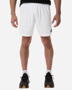 Adidas AT315 Men’s Entrada 26 Shorts – White/ Black (on model)