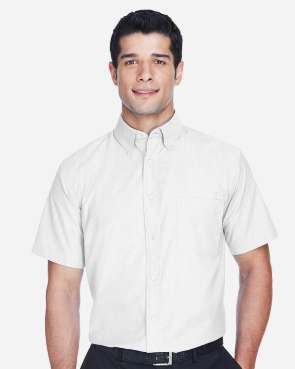 Harriton Men’s Oxford Short Sleeve with Stain-Release