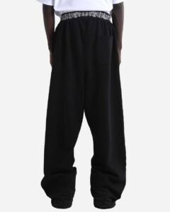 Shaka Wear SHPBS Unisex Paisley Bandit Sweatpants – Black (on model back)