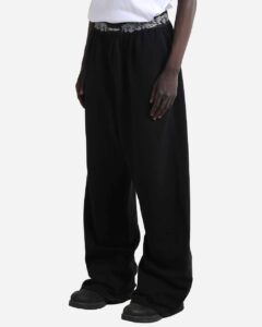 Shaka Wear SHPBS Unisex Paisley Bandit Sweatpants – Black (on model side)