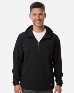 Adidas A2030 Men’s Ultimate365 Course Control Anorak Jacket – Black (on model)