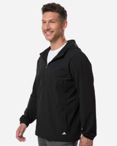 Adidas A2030 Men’s Ultimate365 Course Control Anorak Jacket – Black (on model side)