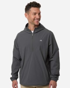 Adidas A2030 Men’s Ultimate365 Course Control Anorak Jacket – Grey Five (on model)