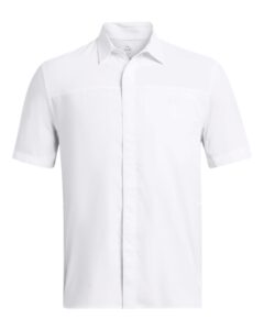 Under Armour 1383571 Men’s Fish Pro Hybrid Woven Short Sleeve – White/ White/ Halo Grey