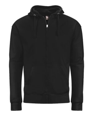 J. America 8723 Unisex BTB Fleece Hooded Full-Zip Sweatshirt – Black