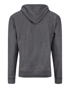 J. America 8723 Unisex BTB Fleece Hooded Full-Zip Sweatshirt – Charcoal Heather (back)