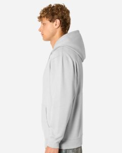 Lane Seven LS14001 Unisex Premium Hoodie Sweatshirt – Dove Grey (on model side)