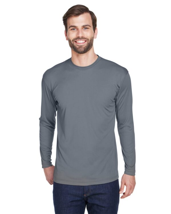 UltraClub Men’s Cool & Dry Sport Long Sleeve Performance Interlock T-Shirt