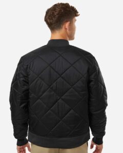 Dickies 6124 Men’s Diamond Quilted Jacket – Black (on model back)