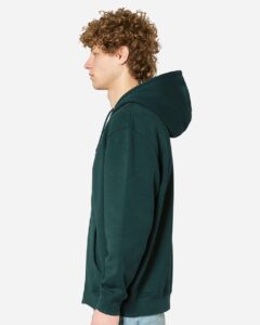 Lane Seven LS14003 Unisex Premium Full-Zip Hoodie Sweatshirt – Sports Green (on model side)