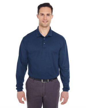 UltraClub 8210LS Men’s Cool & Dry Long Sleeve Mesh Piqué Polo