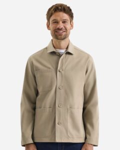 Artisan Collection by Reprime RP022 Unisex Utility 2.0 Chore Jacket – Stay Khaki (on model)