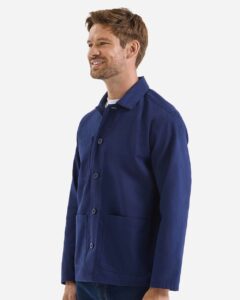 Artisan Collection by Reprime RP022 Unisex Utility 2.0 Chore Jacket – Stay Navy (on model side)
