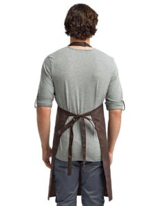 Artisan Collection by Reprime RP150 Recycled Bib Apron – Brown (on model back)