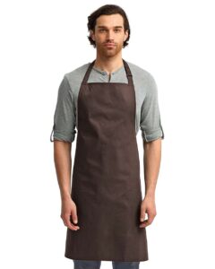 Artisan Collection by Reprime RP150 Recycled Bib Apron – Brown (on model)