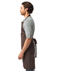 Artisan Collection by Reprime RP150 Recycled Bib Apron – Brown (on model side)