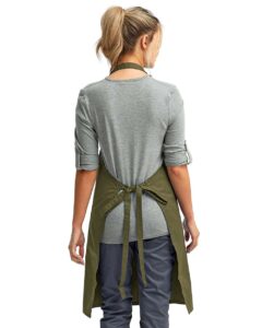 Artisan Collection by Reprime RP150 Recycled Bib Apron – Olive (on model back)