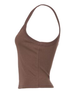 BELLA + CANVAS 1012 Women’s Micro Rib Spaghetti Strap Tank – Solid Cocoa Blend (side)