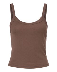 BELLA + CANVAS 1012 Women’s Micro Rib Spaghetti Strap Tank – Solid Cocoa Blend