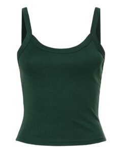 BELLA + CANVAS 1012 Women’s Micro Rib Spaghetti Strap Tank – Solid Forest Blend