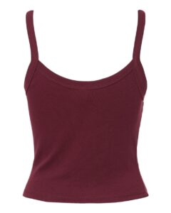 BELLA + CANVAS 1012 Women’s Micro Rib Spaghetti Strap Tank – Solid Maroon Blend (back)