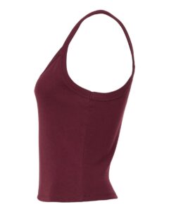 BELLA + CANVAS 1012 Women’s Micro Rib Spaghetti Strap Tank – Solid Maroon Blend (side)