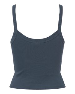 BELLA + CANVAS 1012 Women’s Micro Rib Spaghetti Strap Tank – Solid Vintage Navy Blend (back)