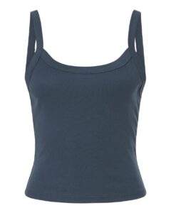 BELLA + CANVAS 1012 Women’s Micro Rib Spaghetti Strap Tank – Solid Vintage Navy Blend