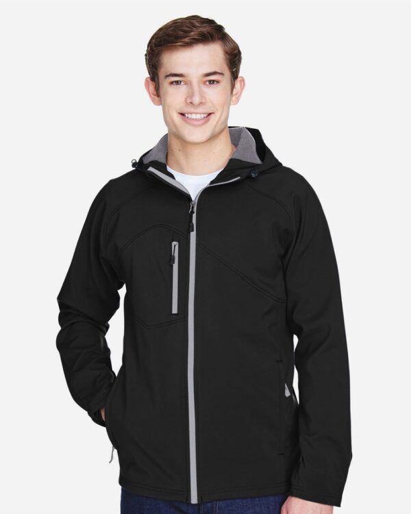 North End Men’s Prospect Two-Layer Fleece Bonded Soft Shell Hooded Jacket