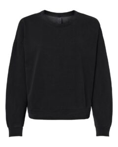 Independent Trading Co. PRM2700 Women’s California Wave Wash Sunday Crewneck Sweatshirt – Black
