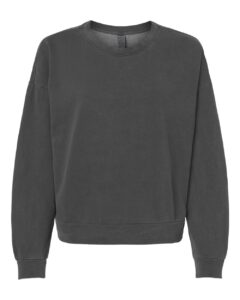 Independent Trading Co. PRM2700 Women’s California Wave Wash Sunday Crewneck Sweatshirt – Pigment Black