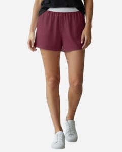 Boxercraft BW6504 Women’s Essential Spirit Shorts – Maroon (on model)