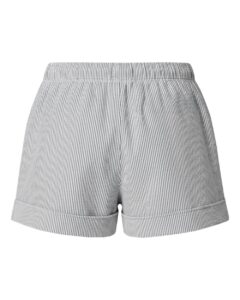 Boxercraft BW6507 Women’s Seersucker Shorts – Oxford/ White Stripe (back)